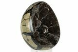 Septarian Dragon Egg Geode - Sparkly Black Crystals #329495-2